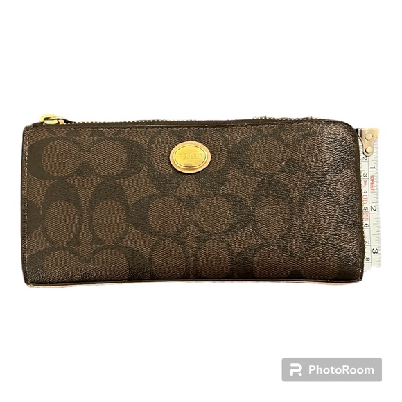 Coach Signature Peyton Double Zip w/ Matching Wallet- EUC - Picture 13 of 14